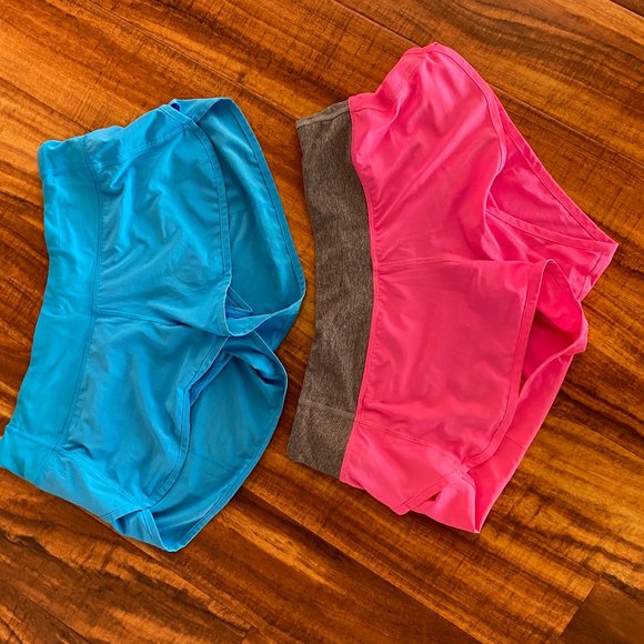 Lululemon Shorts - Size 8 - Speed Up - Aqua Blue & Pink w/ Heather Gray - Picture 1 of 3